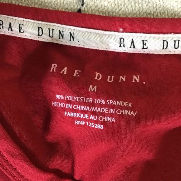 Rae Dunn Women Christmas Shirt Sz. Med. Red Holiday Cheer  long sleeve Top - Picture 7 of 8